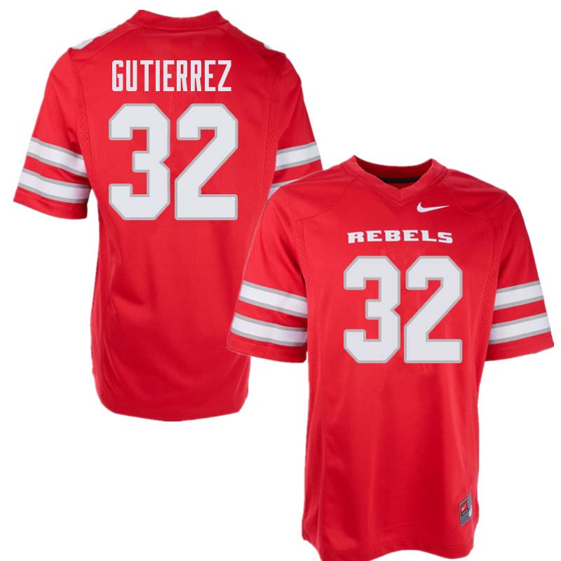 Men's UNLV Rebels #32 Daniel Gutierrez College Football Jerseys Sale-Red - Click Image to Close